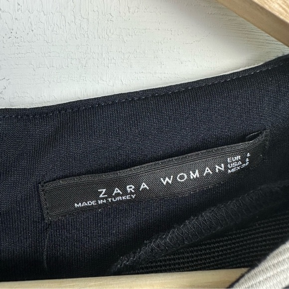 ZARA Striped Drop Waist 3/4 Sleeve Dress L - Picture 4 of 5